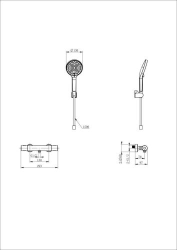 Смеситель для душа Wonzon & Woghand Inn WW-B3013-A-MW настенный белый с термостатом - фото 2