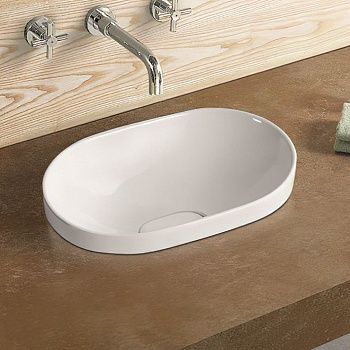 Раковина керамическая Art&Max AM-5006-B 60х40 полувстраиваемая цвет белый