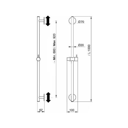 Душевая штанга Almar E087075.CR цвет хром - фото 2
