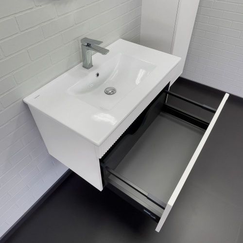 Тумба с раковиной Comforty Мадрид 00-00017865CF 80х50 подвесная цвет белый - фото 5