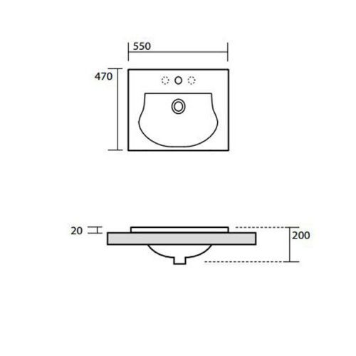 Раковина керамическая Kerasan BENTLEY 394201*1 60 см встраиваемая цвет белый 1 отверстие под смеситель - фото 2
