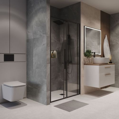 Душевая дверь Niagara Nova NG-84-14AB 140х195 стекло прозрачное профиль черный - фото 5