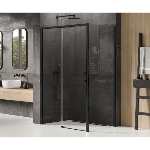 Душевой уголок New Trendy PRIME Black D-0320A/D-0129B 120х90 стекло прозрачное профиль черный без поддона - фото 2