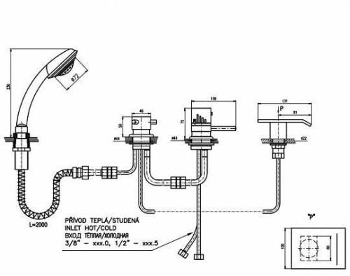 Смеситель RavSlezak DT273.5PZ на борт ванны золото - фото 2