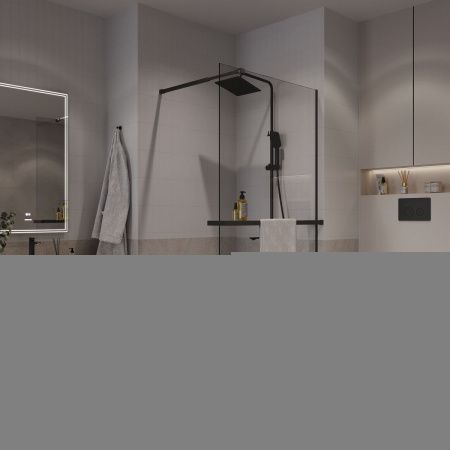 Душевая перегородка Niagara Nova NG-670-12ВLACK 120х195 стекло прозрачное профиль черный