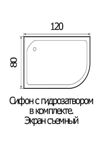 Душевой поддон акриловый Wemor 10000000688 120х80 белый с каркасом - фото 2