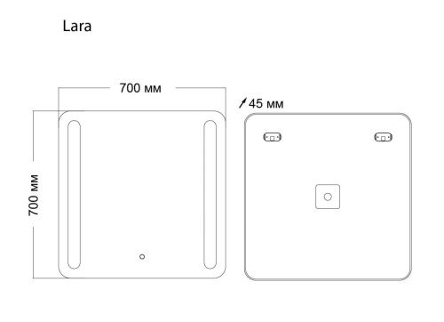 Зеркало с подсветкой Grossman Lara 137070 70х70 подвесное - фото 4