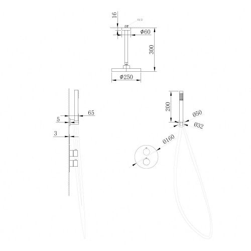 Душевая система Abber AF8121G встраиваемая в стену цвет золото - фото 3