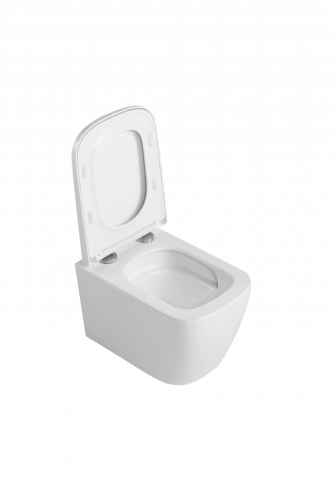 Унитаз подвесной CeramaLux TR5777 белый с сиденьем микролифт смыв торнадо - фото 2