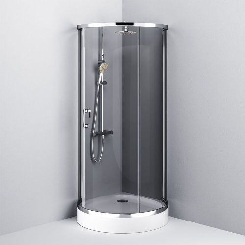 Душевой уголок Am.Pm Like W83G-333-095CG 95х95 стекло тонированное профиль хром без поддона - фото 5