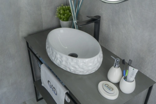 Раковина керамическая Gid Lago 51187 50х30 накладная цвет белый без отверстий под смеситель - фото 5