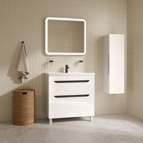 Тумба с раковиной Iddis Ray RAY80WFi95K 80х50 напольная цвет белый - фото 2