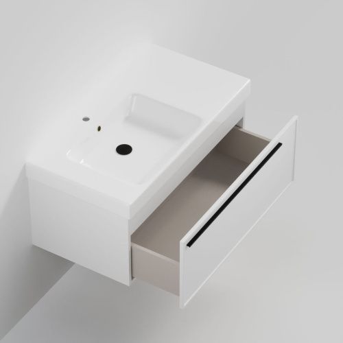 Тумба с раковиной La Fenice ELBA NFNC-01-ELB-B-90-3-90L 90х50 подвесная цвет белый - фото 2