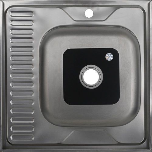 Кухонная мойка Melana 073 t L (*20) 60х60 цвет хром поверхность матовая - фото 3