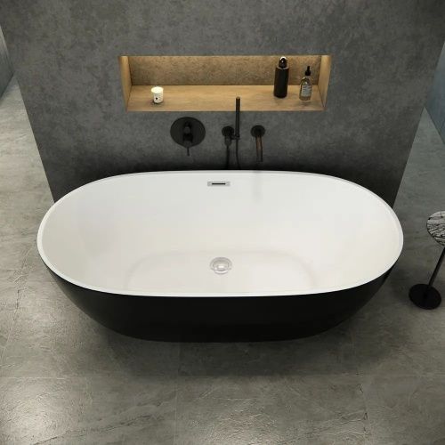 Ванна акриловая Cerutti SPA CT10877 170х75 отдельностоящая овальная с ножками - фото 2