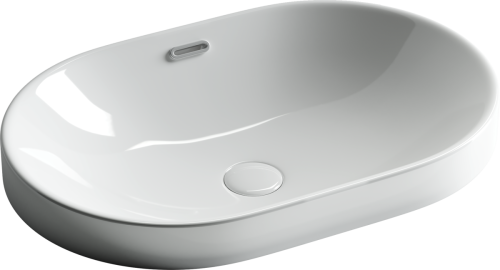 Раковина из сантехнического фарфора Ceramica Nova ELEMENT CN5020 60х40 встраиваемая цвет белый без отверстий под смеситель - фото 2