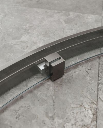 Душевой уголок Cezares MOLVENO MOLVENO-RH-1-120/90-C-GM-IV 120х90 стекло прозрачное профиль оружейная сталь без поддона - фото 4