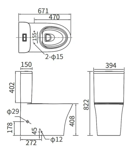 Бачок для унитаза Arrow AS8232D - фото 3