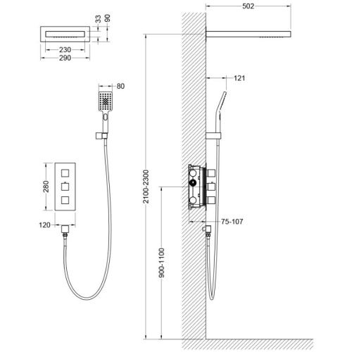 Душевая система Timo Petruma SX-5039/00SM встраиваемая в стену цвет хром с термостатом - фото 3