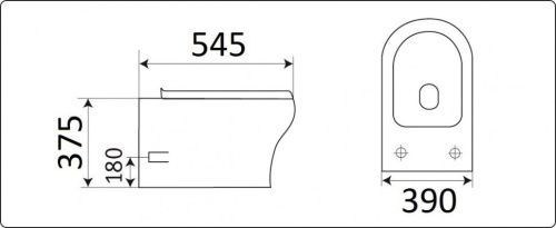 Унитаз подвесной CeramaLux CL2100 белый с сиденьем микролифт безободковый каскадный смыв - фото 3