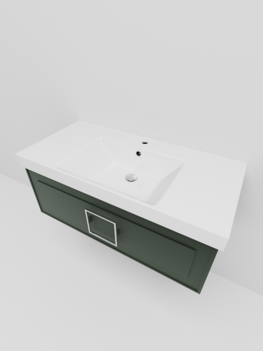 Тумба с раковиной La Fenice CUBO NFNC-01-CUB-G-100-1-100 100х50 подвесная цвет серый - фото 3