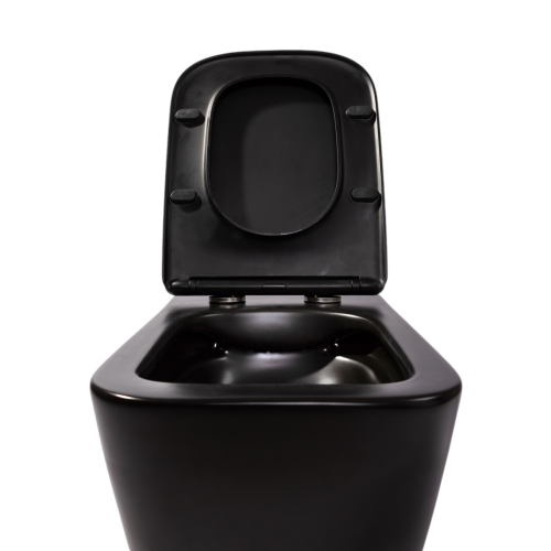 Унитаз подвесной CHARUS EWC700-114В черный с сиденьем микролифт безободковый каскадный смыв - фото 5