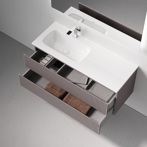 Тумба под раковину Sancos SNOB R SNR120LSM 120х40 подвесная цвет серый - фото 5