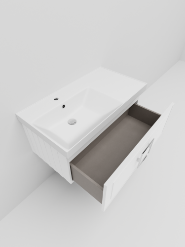 Тумба с раковиной La Fenice CUBO NFNC-01-CUB-B-90-1-90L 90х50 подвесная цвет белый - фото 5
