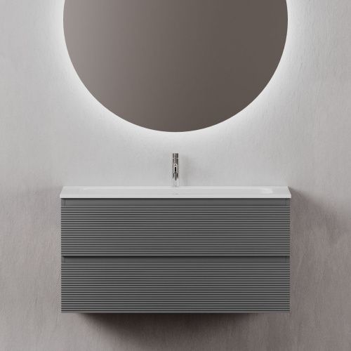 Тумба под раковину Sancos FOLK FL100GS 100х40 подвесная цвет серый - фото 4