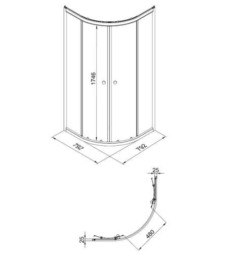Душевой уголок Тритон Ультра Щ0000064127 80х80 стекло прозрачное профиль белый без поддона - фото 3