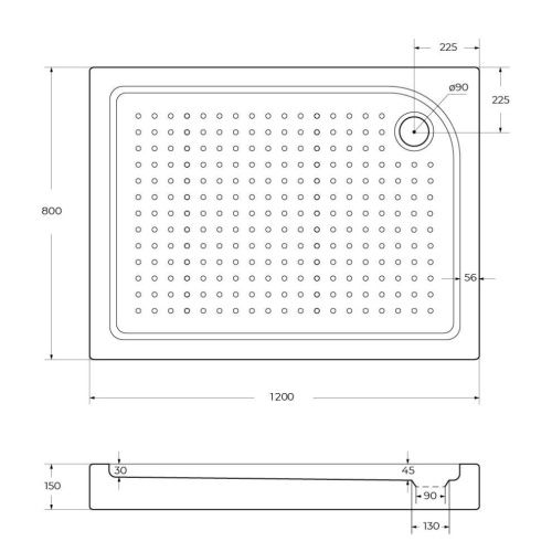 Душевой поддон BelBagno TRAY-BB-AH-120/80-15-W-R 120х80 акрил белый с ножками - фото 3