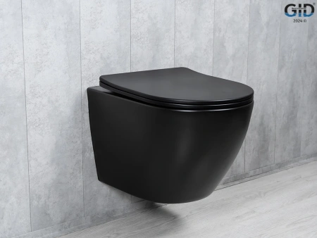 Унитаз подвесной Gid Tornado 62261Y черный с сиденьем микролифт безободковый смыв торнадо