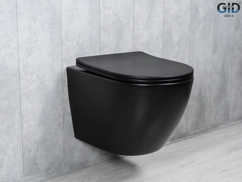 Унитаз подвесной Gid Tornado 62261Y черный с сиденьем микролифт безободковый смыв торнадо - фото 3
