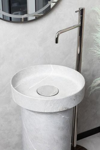 Раковина из искусственного камня Boheme Corian 801-GR 40х40 накладная цвет серый - фото 3