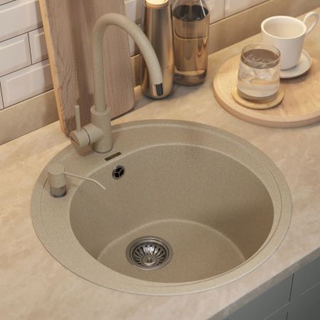 Кухонная мойка Uperwood Quartz Premium UPD-01 3910202101 50х50 цвет бежевый поверхность матовая