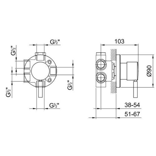Внутренняя часть смесителя для душа Fantini Completamenti 19 00 1679A - фото 2