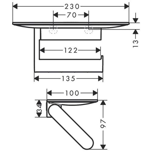 Бумагодержатель Hansgrohe WallStoris 27928670 - фото 2