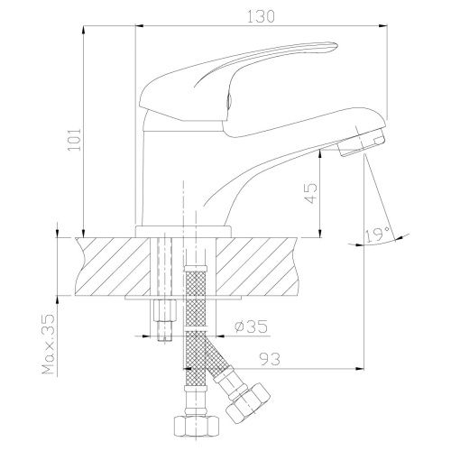 Смеситель Rossinka A A35-11 на раковину хром - фото 2