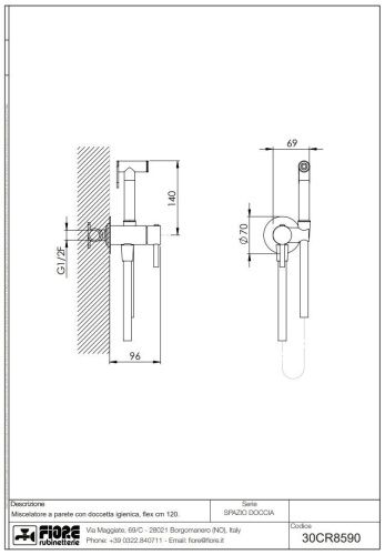 Гигиенический душ со смесителем Fiore Shower 30NN8590 черный - фото 2