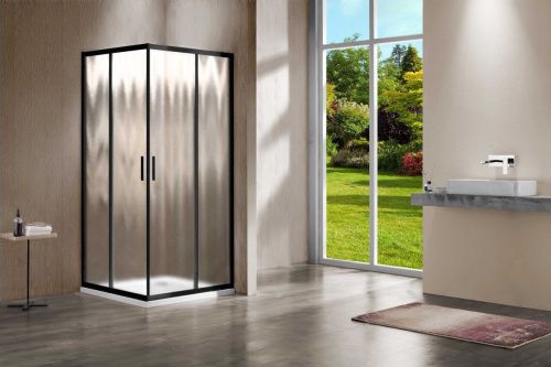 Душевой уголок Vincea Garda VSS-1G900CHB 90х90 стекло текстурное профиль черный без поддона - фото 2