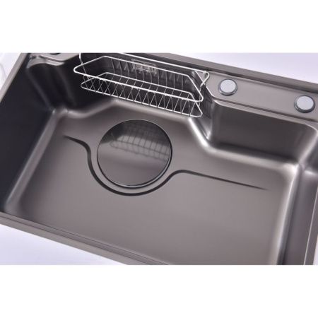 Кухонная мойка Fmark FSC7846Q 80х45 цвет серый поверхность матовая