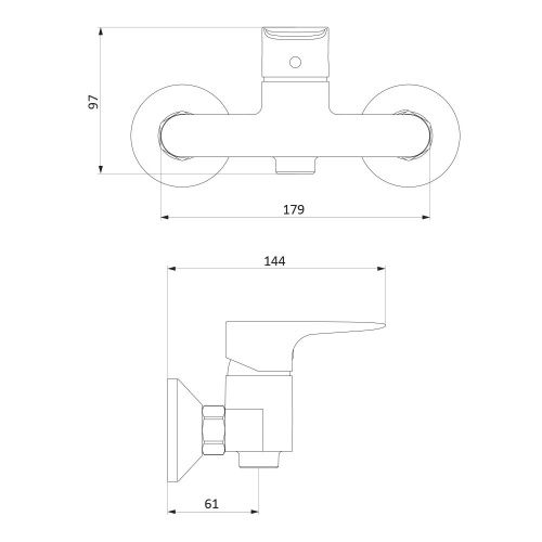 Смеситель для душа Damixa Origin Evo 782000000 настенный хром - фото 5