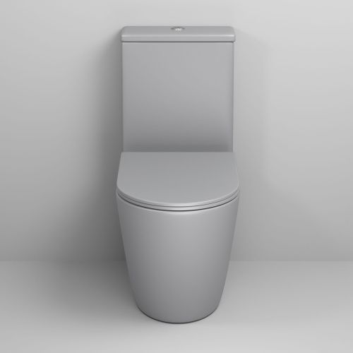 Унитаз напольный с бачком Grossman Color GR-4480GLMS светло-серый с сиденьем микролифт безободковый каскадный смыв - фото 3