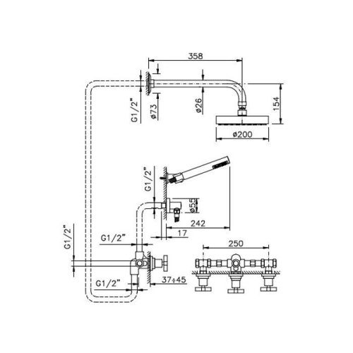 Душевой гарнитур Nicolazzi Mac Kinley 05 C2233 настенный хром - фото 2