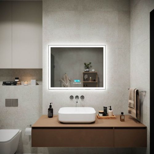 Зеркало с подсветкой и антизапотевателем Sancos City 2.0 CI2.900 90х70 подвесное - фото 3