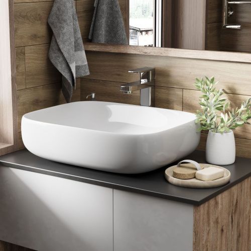 Раковина из сантехнического фаянса Grossman Falcon GR-3054 60х40 накладная цвет белый без отверстий под смеситель - фото 2