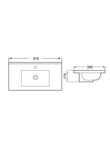 Раковина из сантехнического фаянса WeltWasser WW SK 10000005573 40 см встраиваемая цвет черный 1 отверстие под смеситель - фото 2