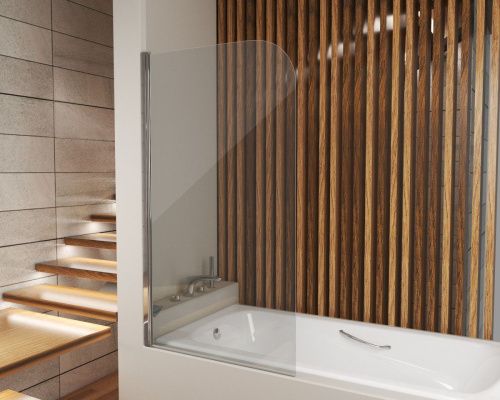 Душевая шторка на ванну Grossman GR-100 80х140 стекло прозрачное профиль хром глянцевый ориентация универсальная - фото 2