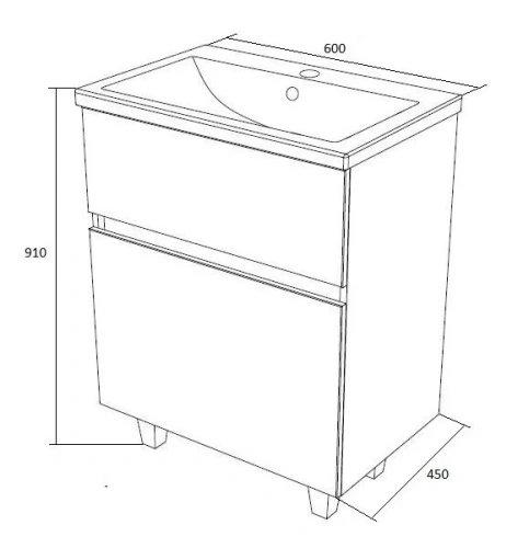 Тумба под раковину 1MarKa Aris Ц0000035778 60х40 цвет белый - фото 2