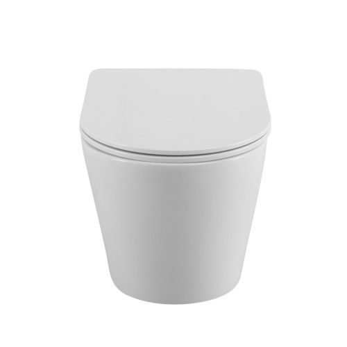 Унитаз подвесной BelBagno FLAY-R BB053CHR/SC белый с сиденьем микролифт безободковый каскадный смыв - фото 5